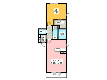 LA RONDINE(1LDK/2階)の間取り写真