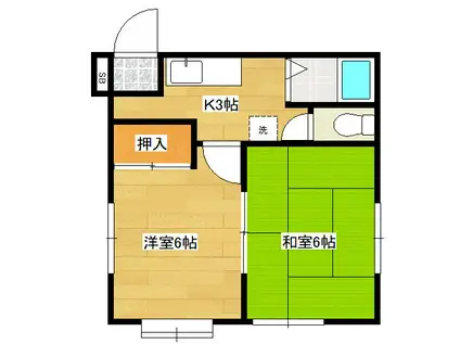 アルティシー平井(2K/2階)の間取り写真