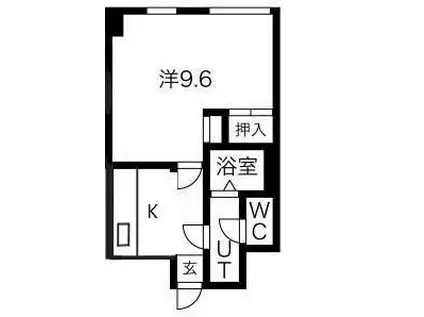 ステュディオ仙台(1DK/6階)の間取り写真