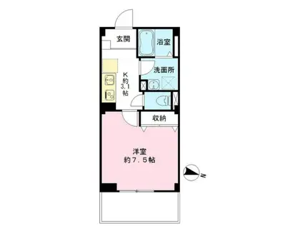 ジェネシス(1K/1階)の間取り写真