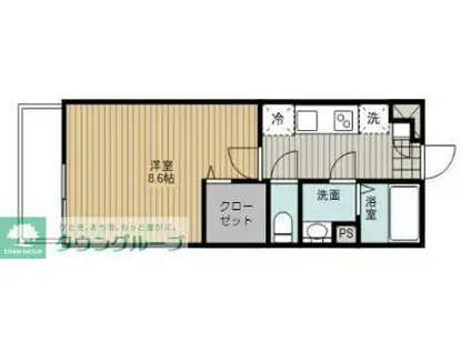 ステラ武蔵浦和(1K/1階)の間取り写真