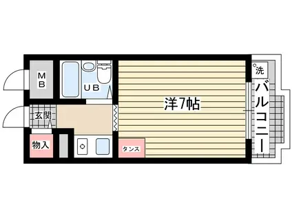 ジョイフル西宮北口I(ワンルーム/3階)の間取り写真