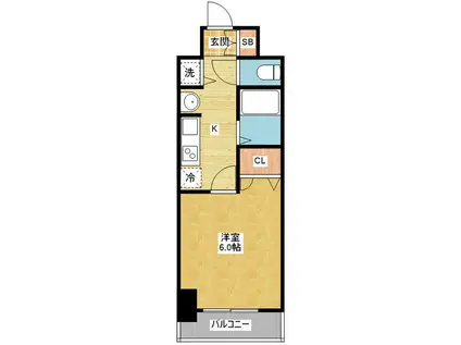 プレサンス名古屋STATIONビーフレックス(1K/8階)の間取り写真