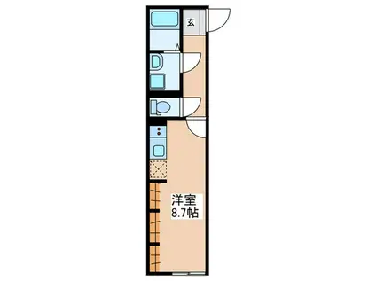 ロンディネ寒川(ワンルーム/1階)の間取り写真
