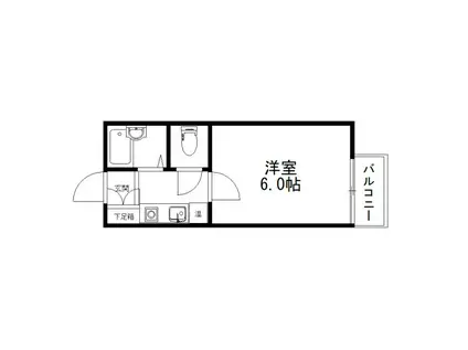 ハイツミッキー(1K/1階)の間取り写真
