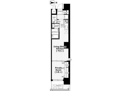 SK TRUST BLD(1LDK/4階)の間取り写真