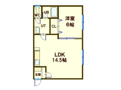 ラ・メゾン・ボワII(1LDK/1階)の間取り写真