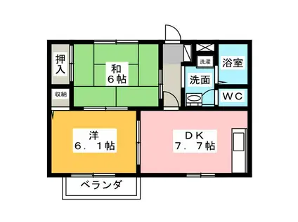 プラトIII(2DK/2階)の間取り写真