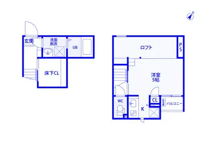 CB桶川駅前アルデ(1K/2階)の間取り写真