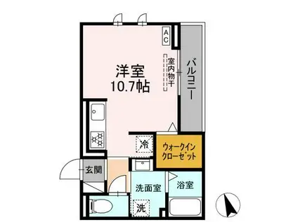 ビューハウス77(ワンルーム/3階)の間取り写真