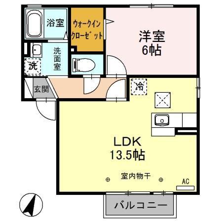 ピア・アベニューC棟(1LDK/1階)の間取り写真