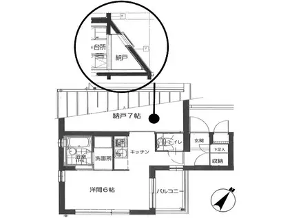 さわやか田園調布南(1K/3階)の間取り写真