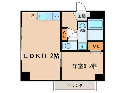 CHOCOLATE(1LDK/6階)の間取り写真