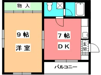 メゾンTASAKAII(1DK/2階)の間取り写真