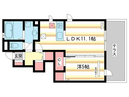 四季の風 A棟(1LDK/1階)の間取り写真
