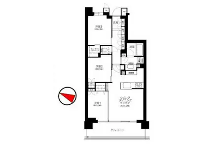 パークシティ高田馬場(3LDK/6階)の間取り写真