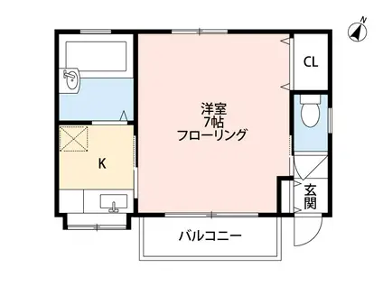 バーゼ鶴瀬(1K/1階)の間取り写真