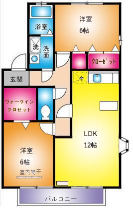 アーバンヒルズII(2LDK/1階)の間取り写真
