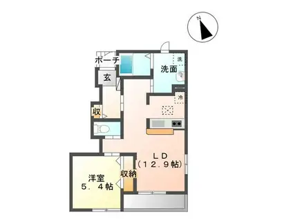 LIFE CUBE 2(1LDK/1階)の間取り写真