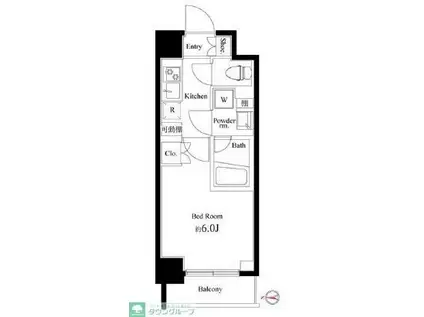 ハーモニーレジデンス武蔵小杉002(1K/7階)の間取り写真