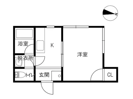ヴェーユ材木町(1K/1階)の間取り写真
