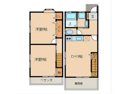 ERINA(2DK/1階)の間取り写真