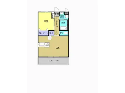 Y&M赤湯II(1LDK/1階)の間取り写真