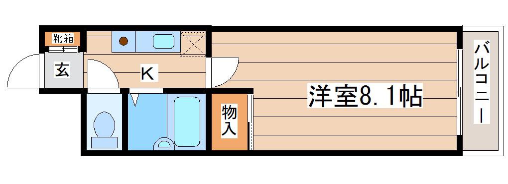 テルシノ北仙台(1K/3階)の間取り写真