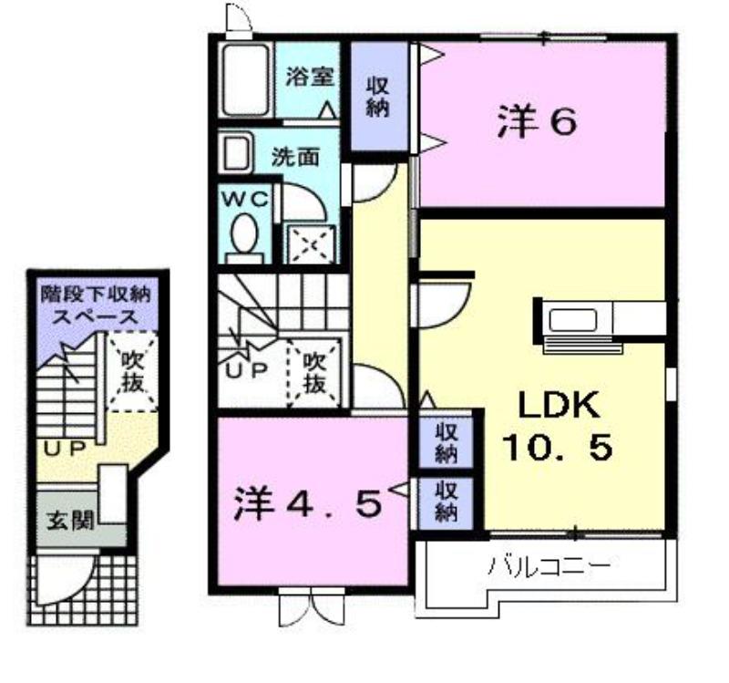 PARTERREIII(2LDK/2階)の間取り写真