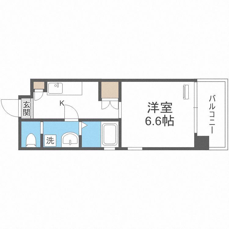 CITY SPIRE心斎橋イースト(1K/7階)の間取り写真