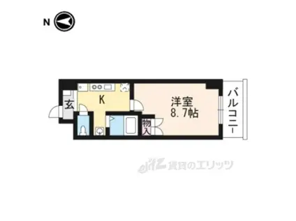 マインズ・コム四条大宮(1K/4階)の間取り写真