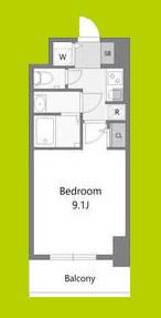 S-RESIDENCE堺BLAZE(1K/13階)の間取り写真
