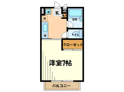 ハイツHIRO(1K/1階)の間取り写真