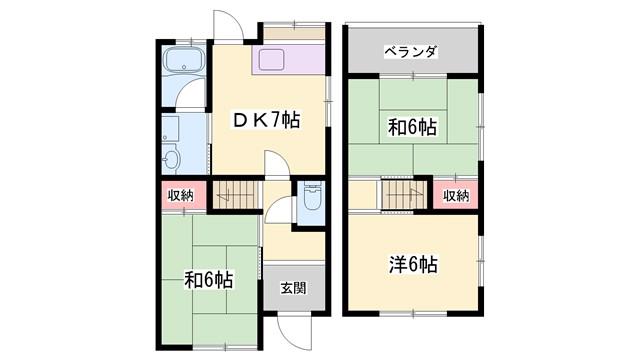 3宝殿ヤングハイツ(3DK/1階)の間取り写真