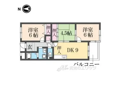 ライフコート萩の台(3LDK/2階)の間取り写真