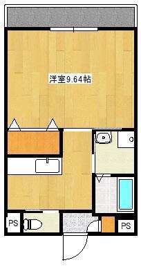 SKビル(1K/2階)の間取り写真