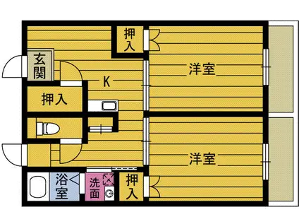 シーサイド杵築5(2DK/1階)の間取り写真