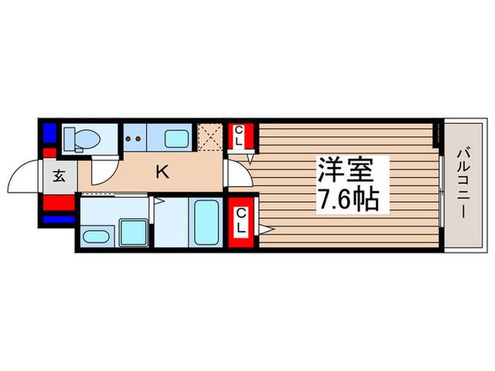 ヒカルサふじみ野上福岡(1K/3階)の間取り写真