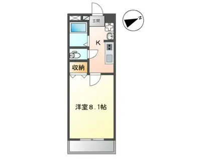 ディアレスト(1K/2階)の間取り写真