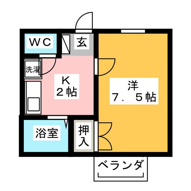 ヴィシニティハウス(1K/1階)の間取り写真