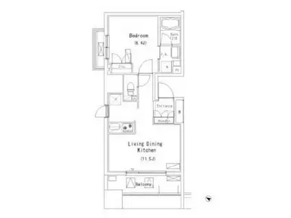 パークアクシス押上(1LDK/2階)の間取り写真