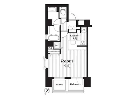 デュオ・スカーラ古河庭園(ワンルーム/8階)の間取り写真