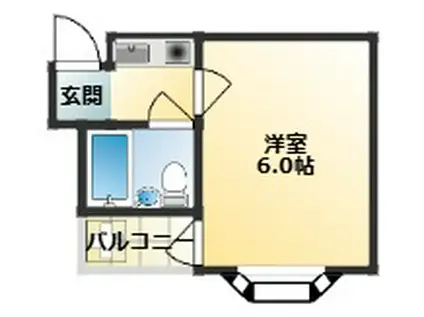 エルグリーン東住吉(1K/2階)の間取り写真