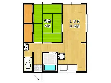 金ヶ崎ハイツ(2DK/2階)の間取り写真