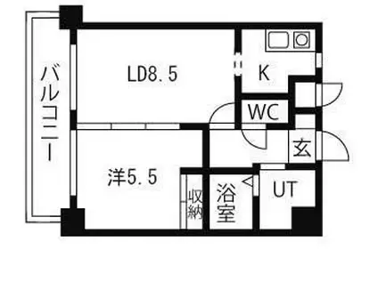 マノアール泉(1LDK/5階)の間取り写真