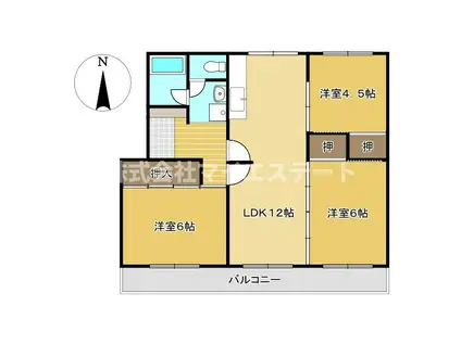 松高マンションA(3LDK/2階)の間取り写真