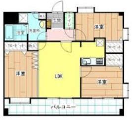 ニューリバー九工大駅前(3LDK/9階)の間取り写真