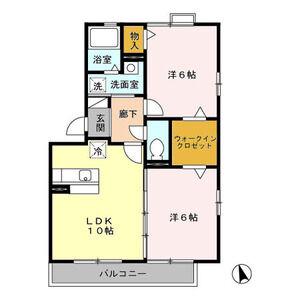 オッツ幸(2LDK/3階)の間取り写真