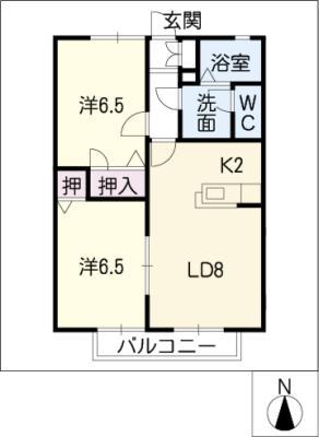 COMFORT(2LDK/1階)の間取り写真
