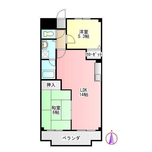 ラガールウエスト(2LDK/3階)の間取り写真